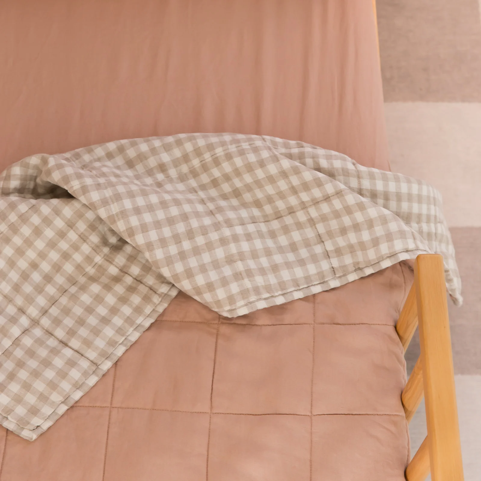 French Flax Linen Cot Sheet in Clay - Image 5