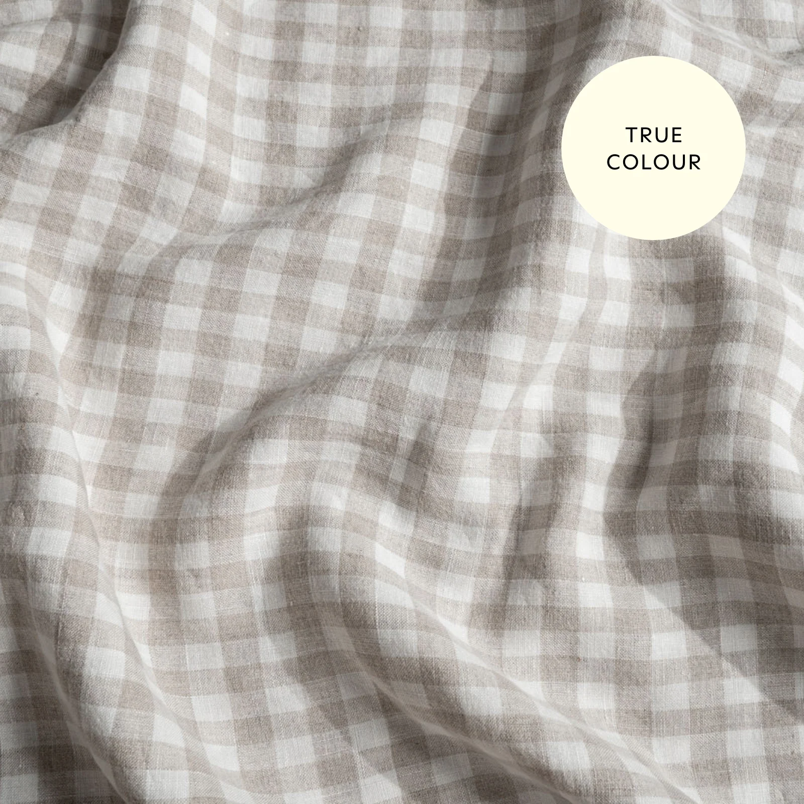 French Flax Linen Double Sided Quilt Cover in Clay/Beige Gingham - Image 13