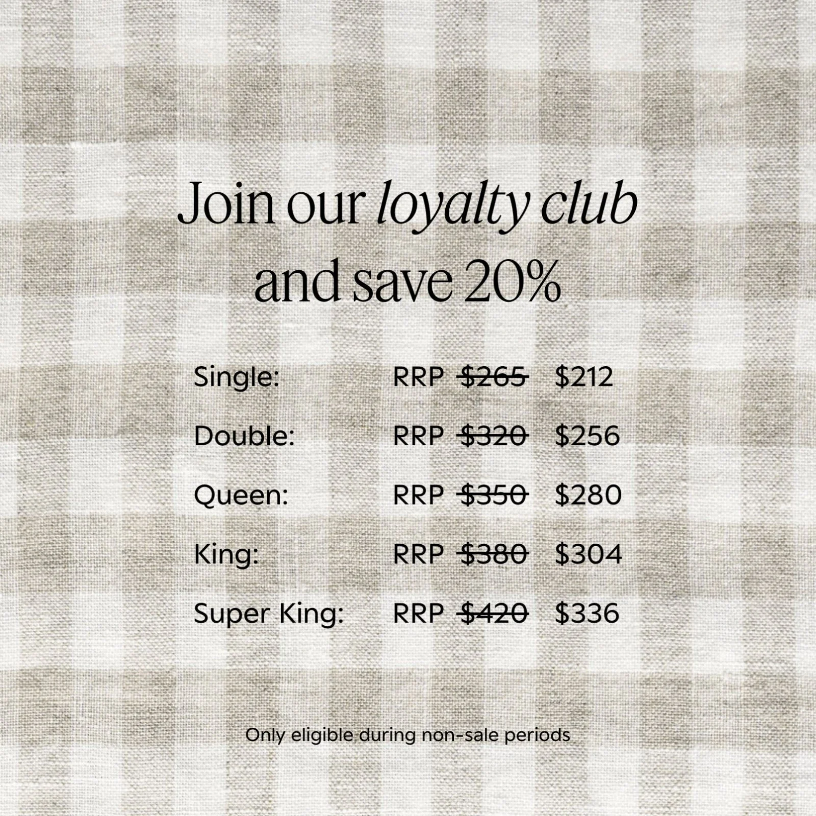 French Flax Linen Double Sided Quilt Cover in Creme/Beige Gingham - Image 3