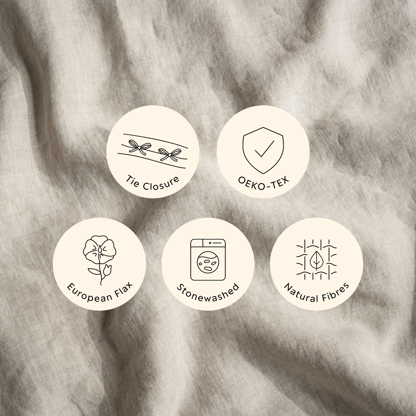 French Flax Linen Double Sided Quilt Cover in White/Natural - Image 12