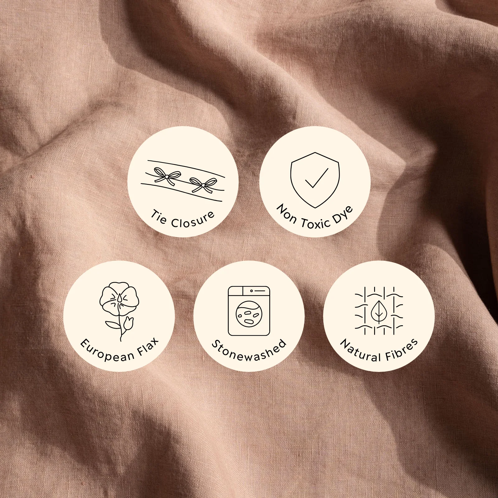 French Flax Linen Fitted Sheet in Clay - Image 6