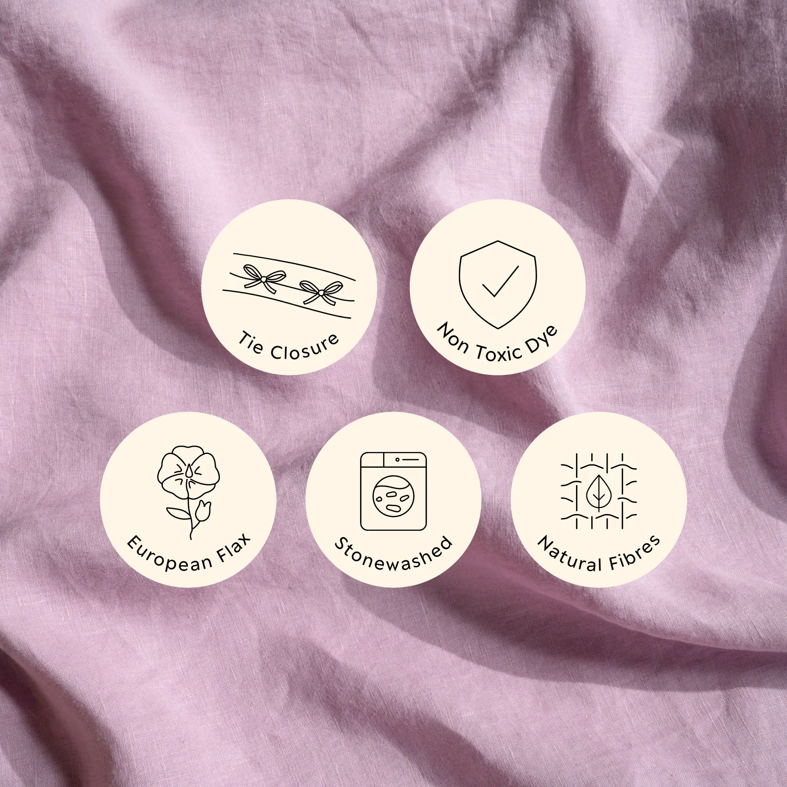 French Flax Linen Quilt Cover in Lilac - Image 7