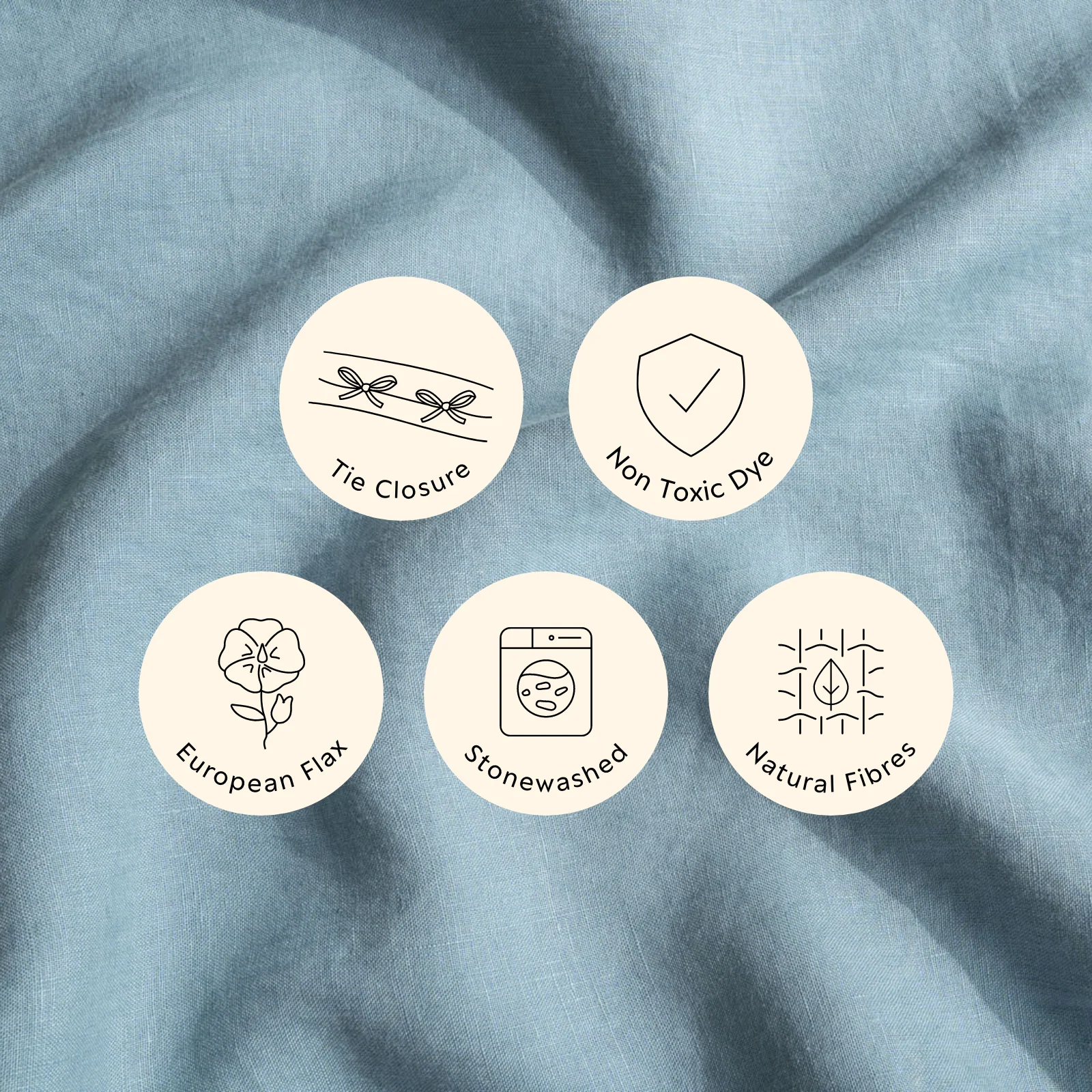 French Flax Linen Fitted Sheet in Marine Blue - Image 7