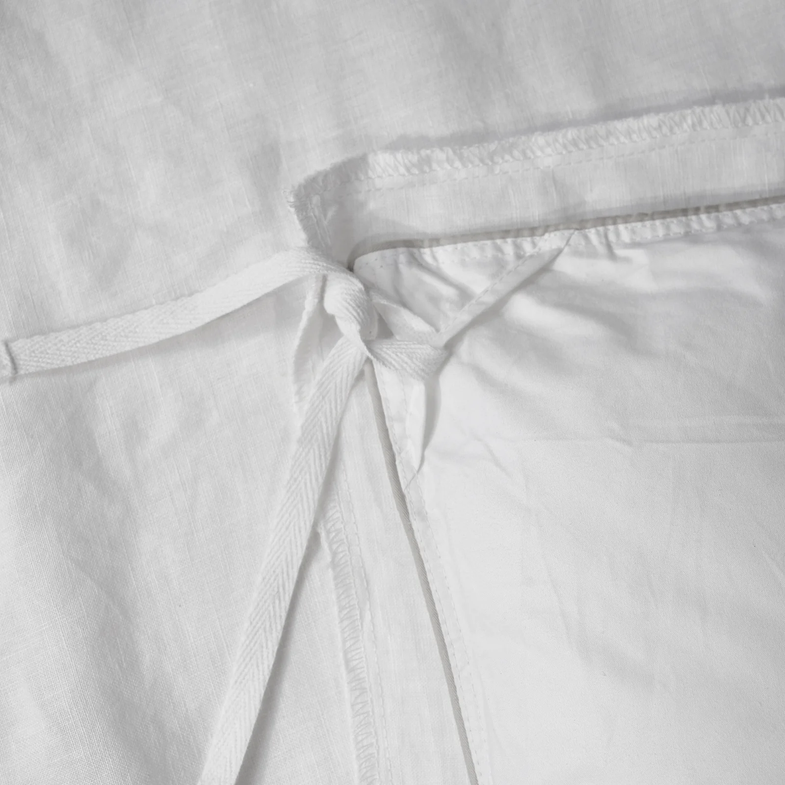 French Flax Linen Double Sided Quilt Cover in White/Natural - Image 15