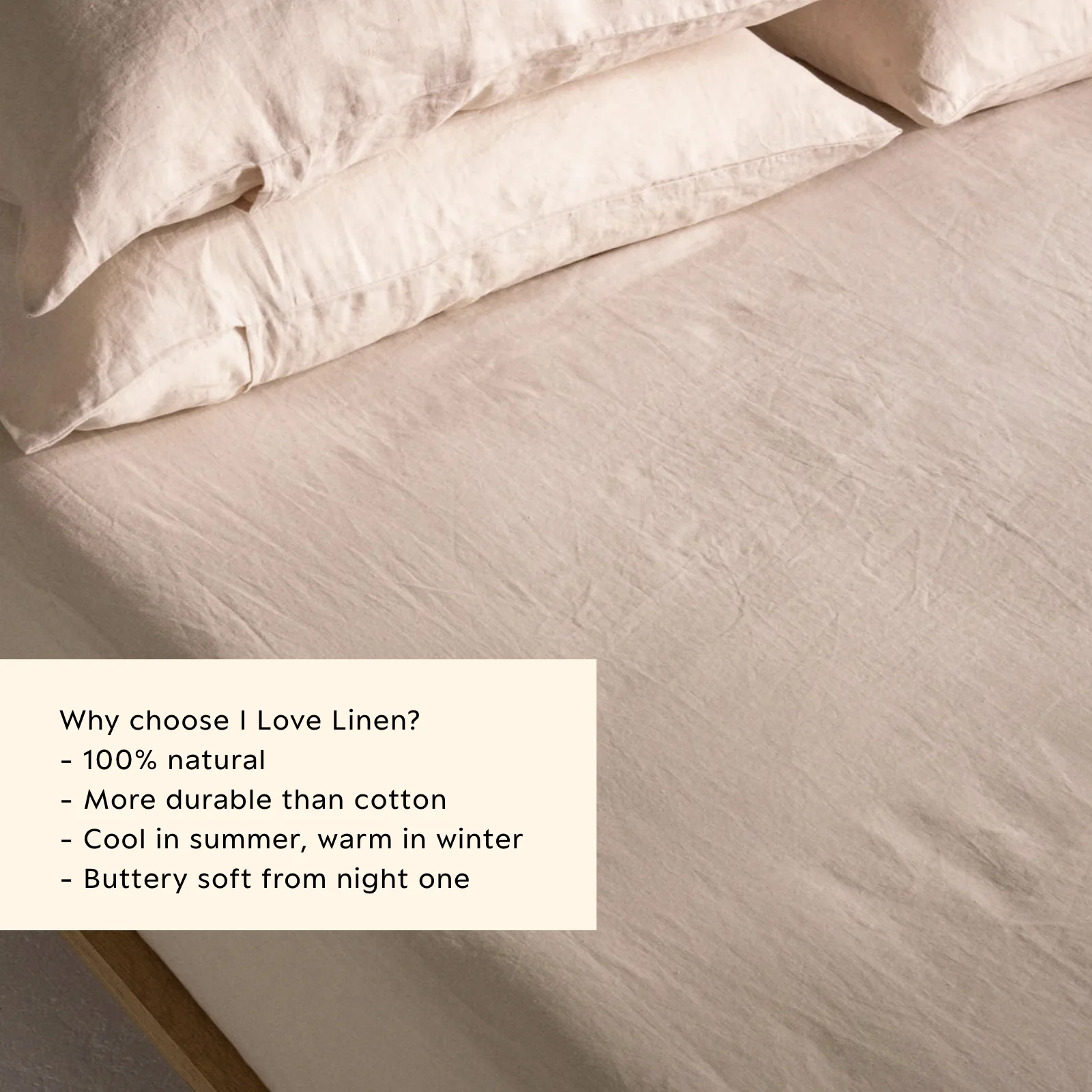 French Flax Linen Fitted Sheet in Blush - Image 3