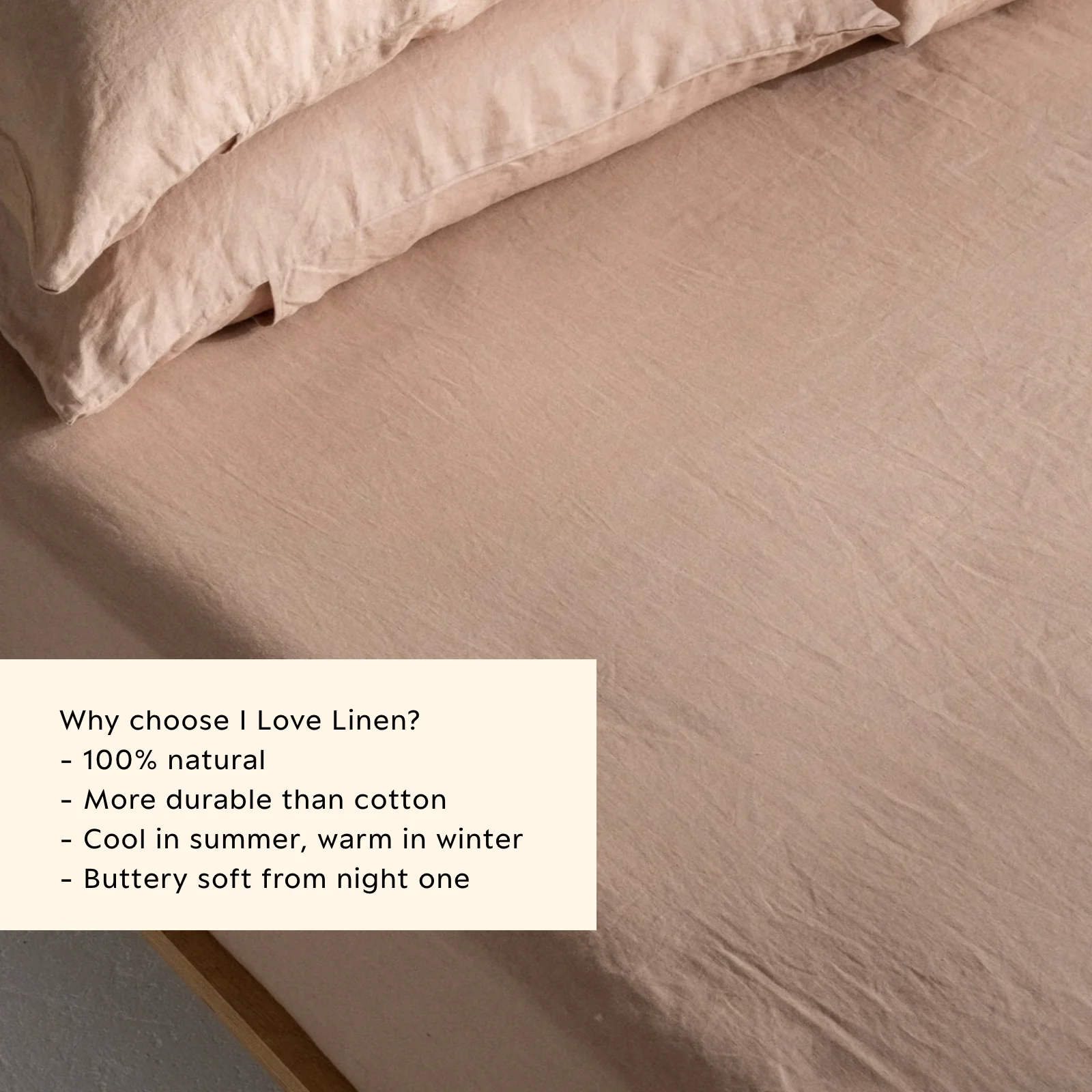 French Flax Linen Fitted Sheet in Clay - Image 3