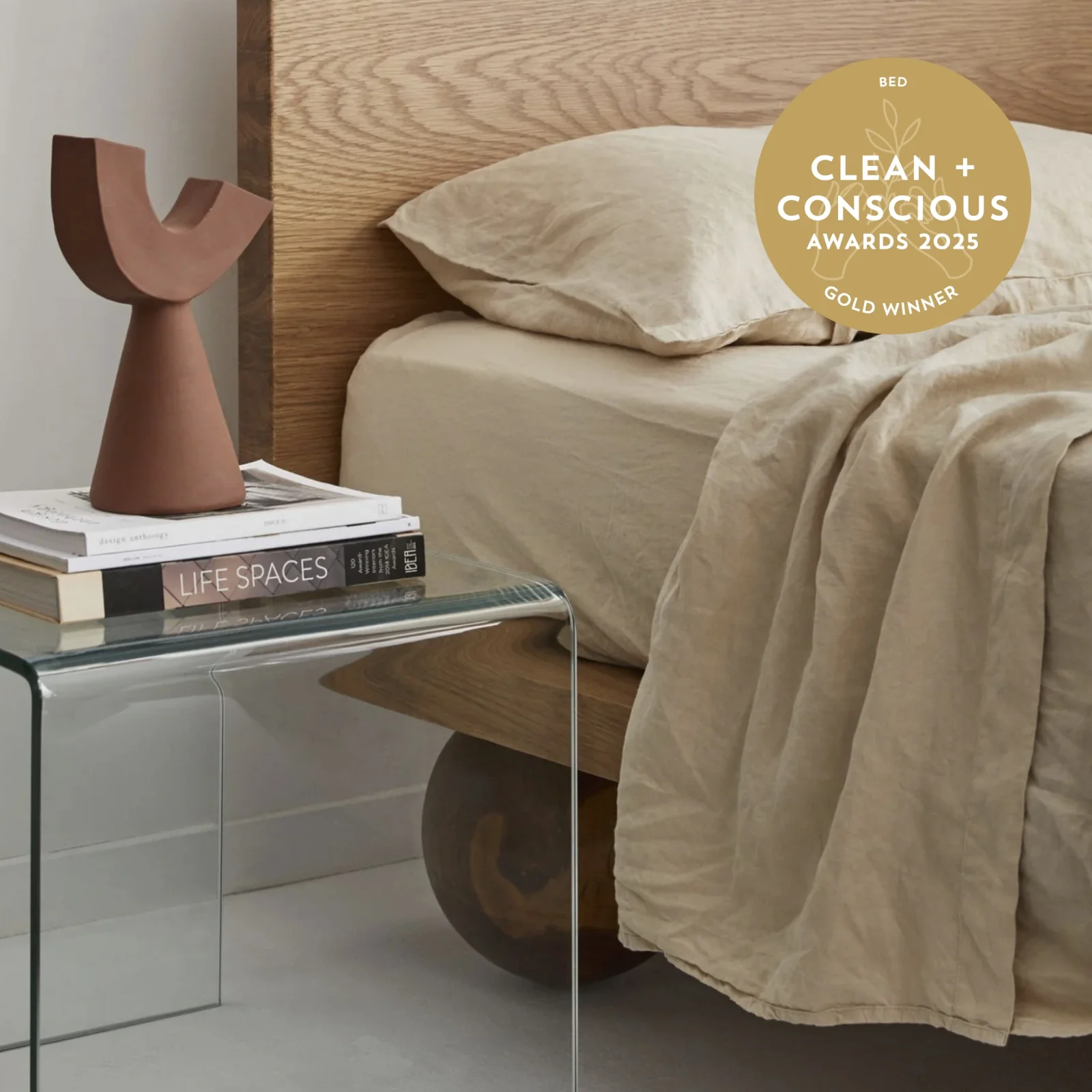 French Flax Linen Fitted Sheet in Creme - Image 5