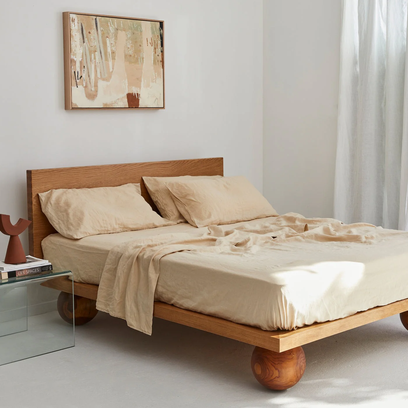 French Flax Linen Fitted Sheet in Creme - Image 7