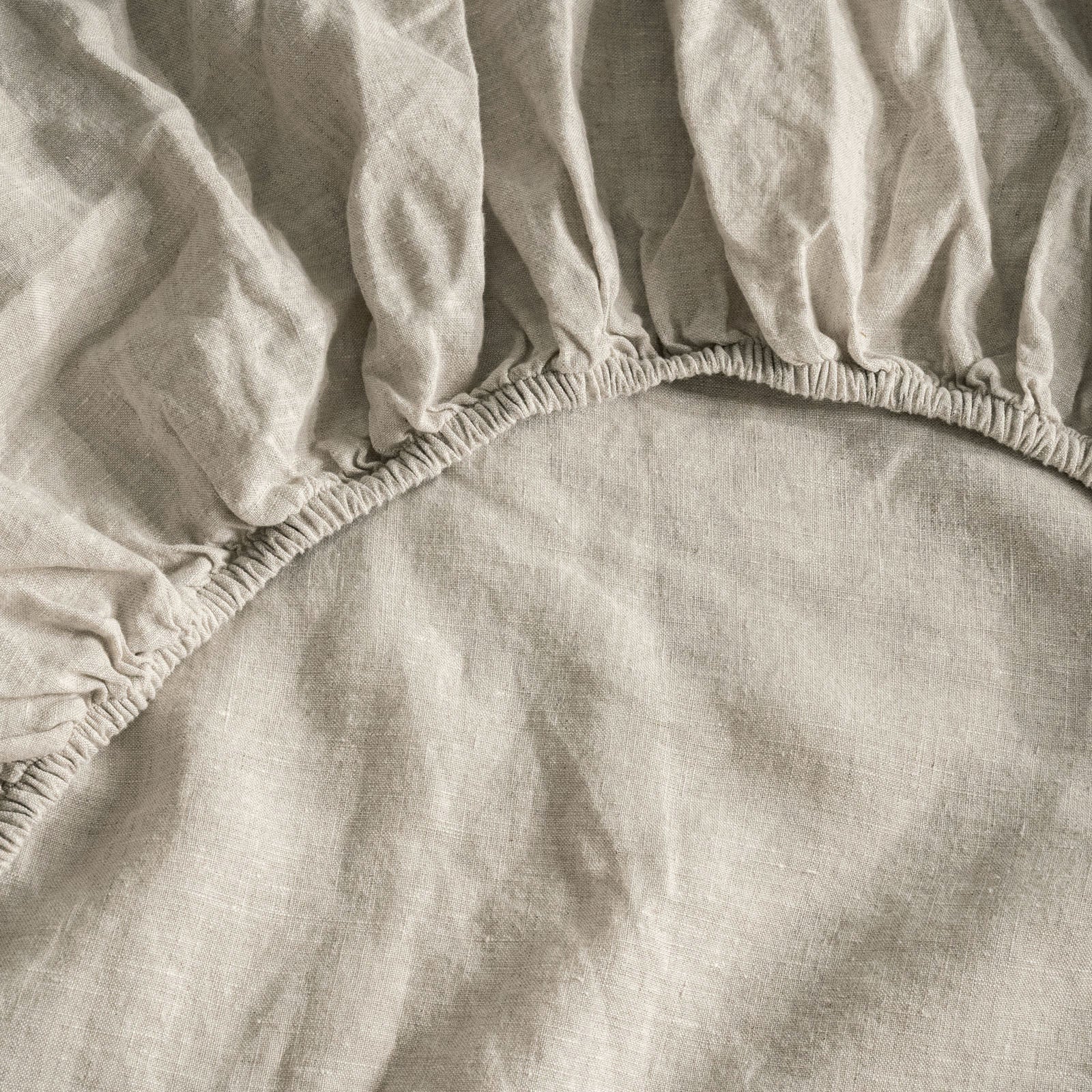 French Flax Linen Fitted Sheet in Natural - Image 4