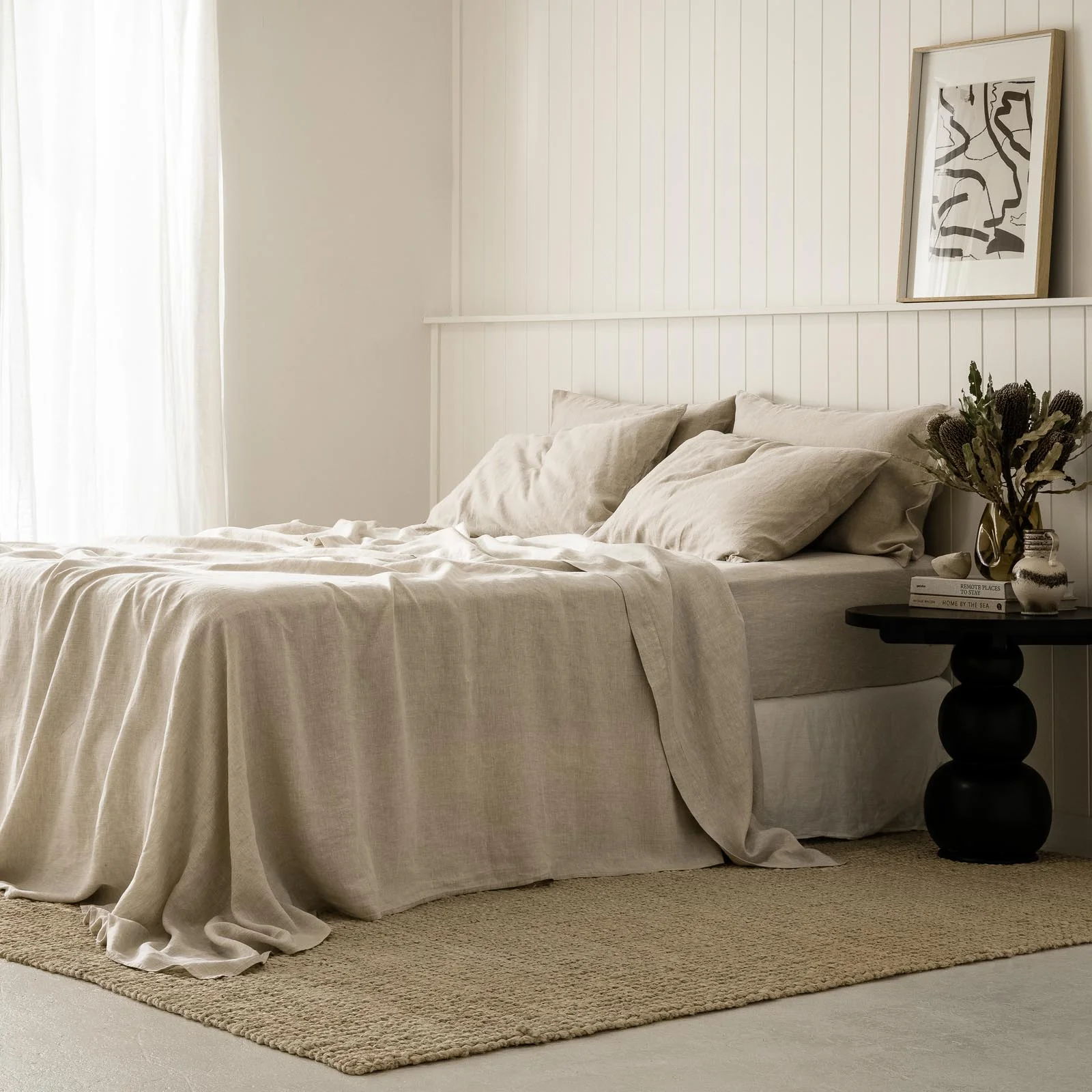 French Flax Linen Fitted Sheet in Natural - Image 7