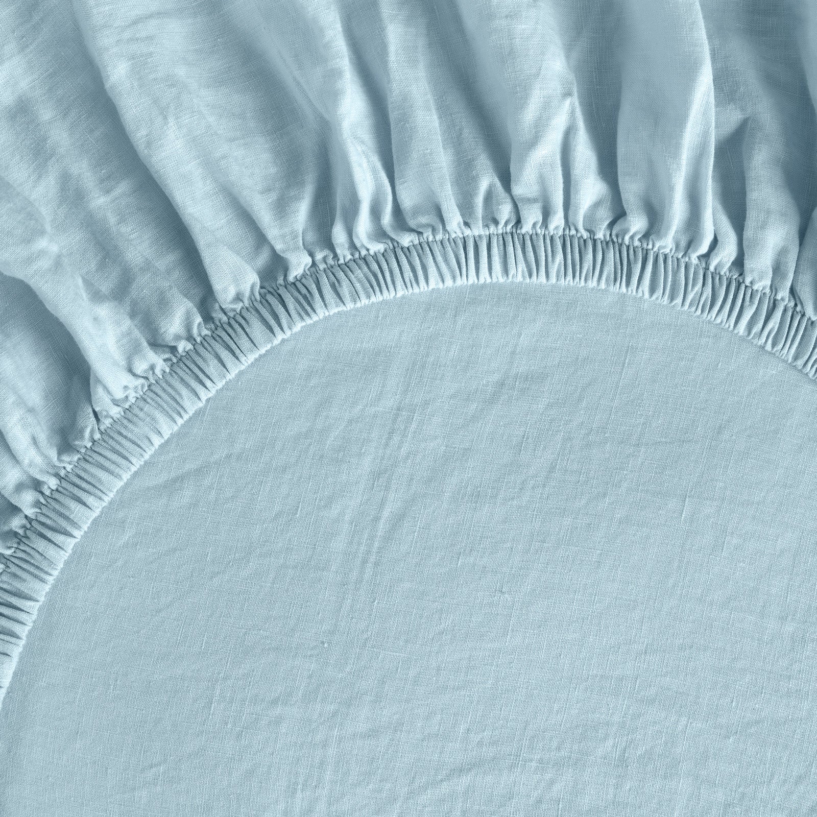 French Flax Linen Fitted Sheet in Sky Blue - Image 4
