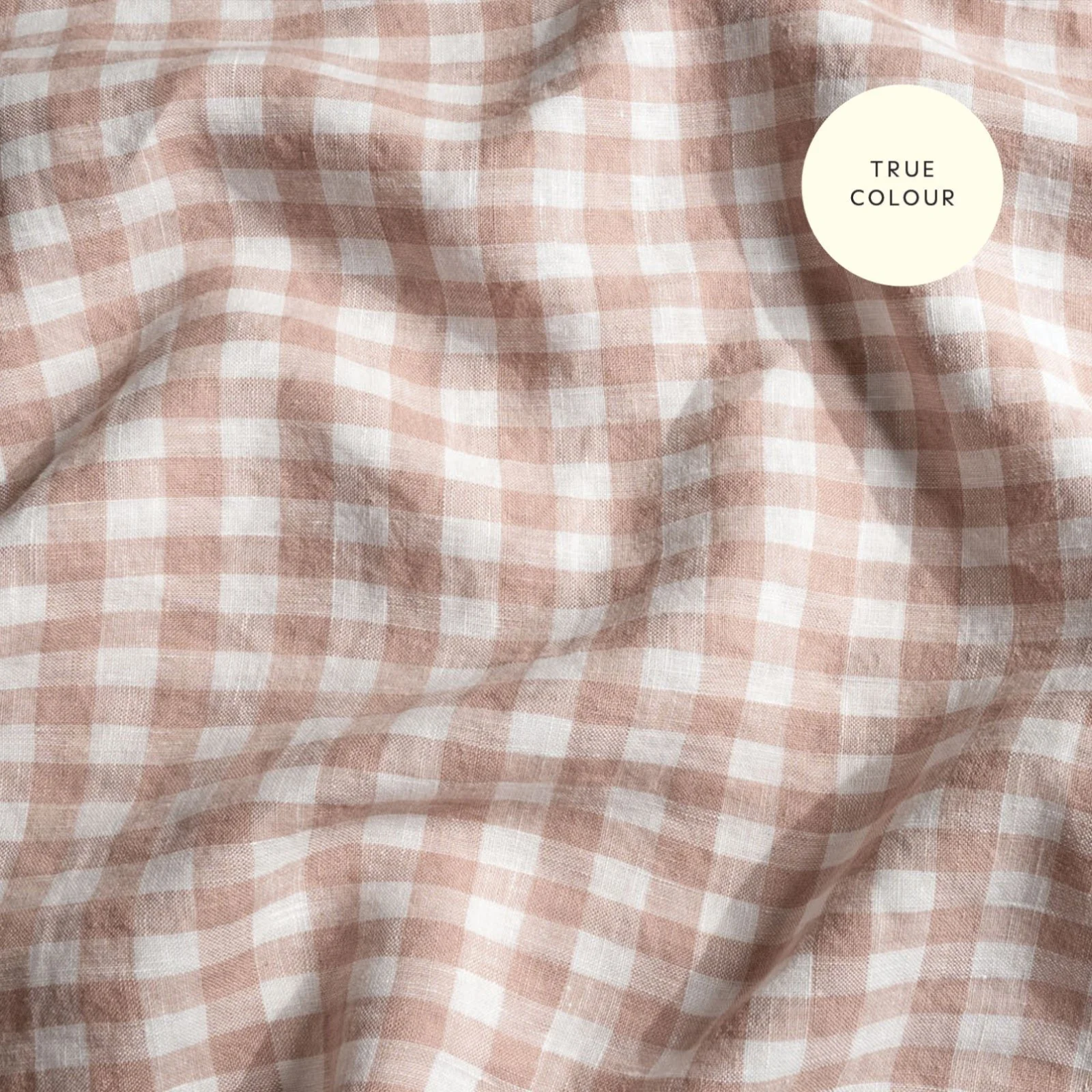 French Flax Linen Flat Sheet in Clay Gingham - Image 5