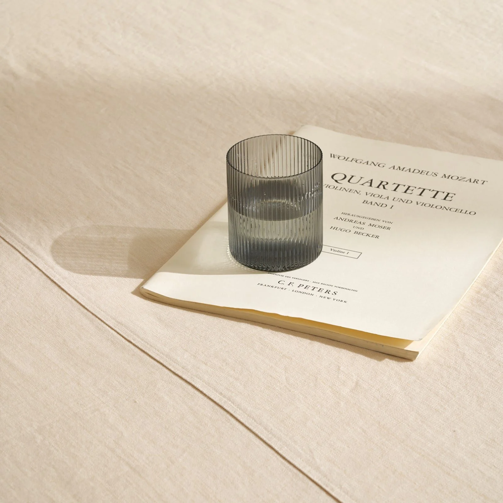 French Flax Linen Heavy Bedcover in Creme - Image 4