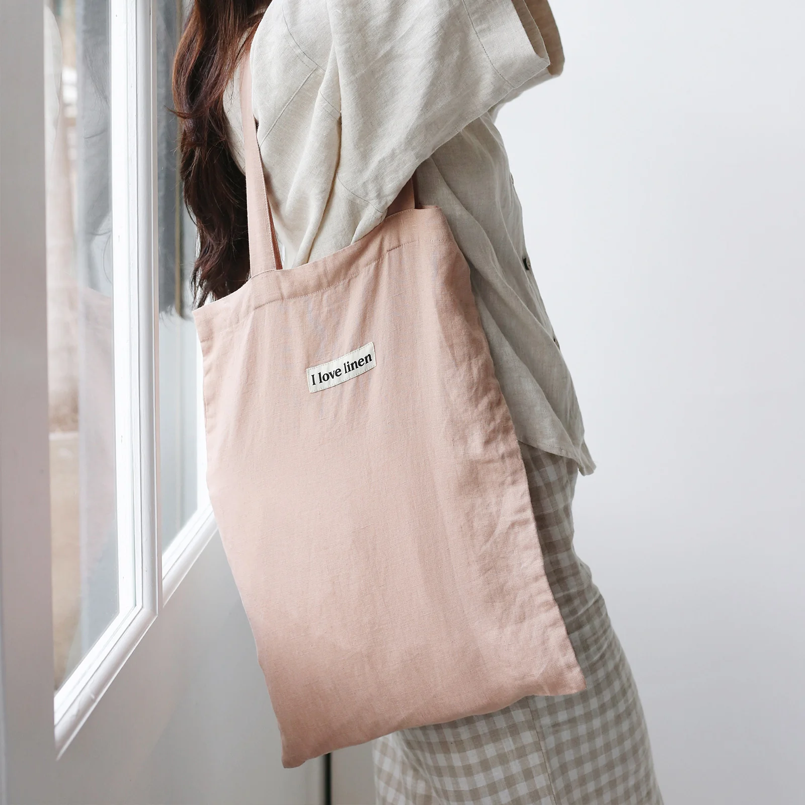 French Flax Linen Market Bag in Clay - Image 3