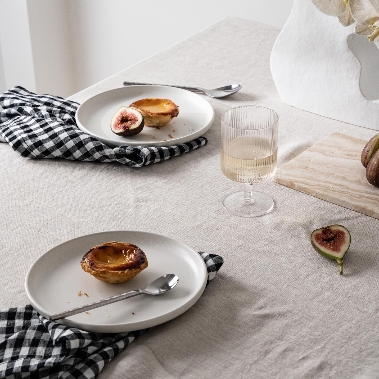 French Flax Linen Napkins (Set of 4) in Charcoal Gingham - Image 3