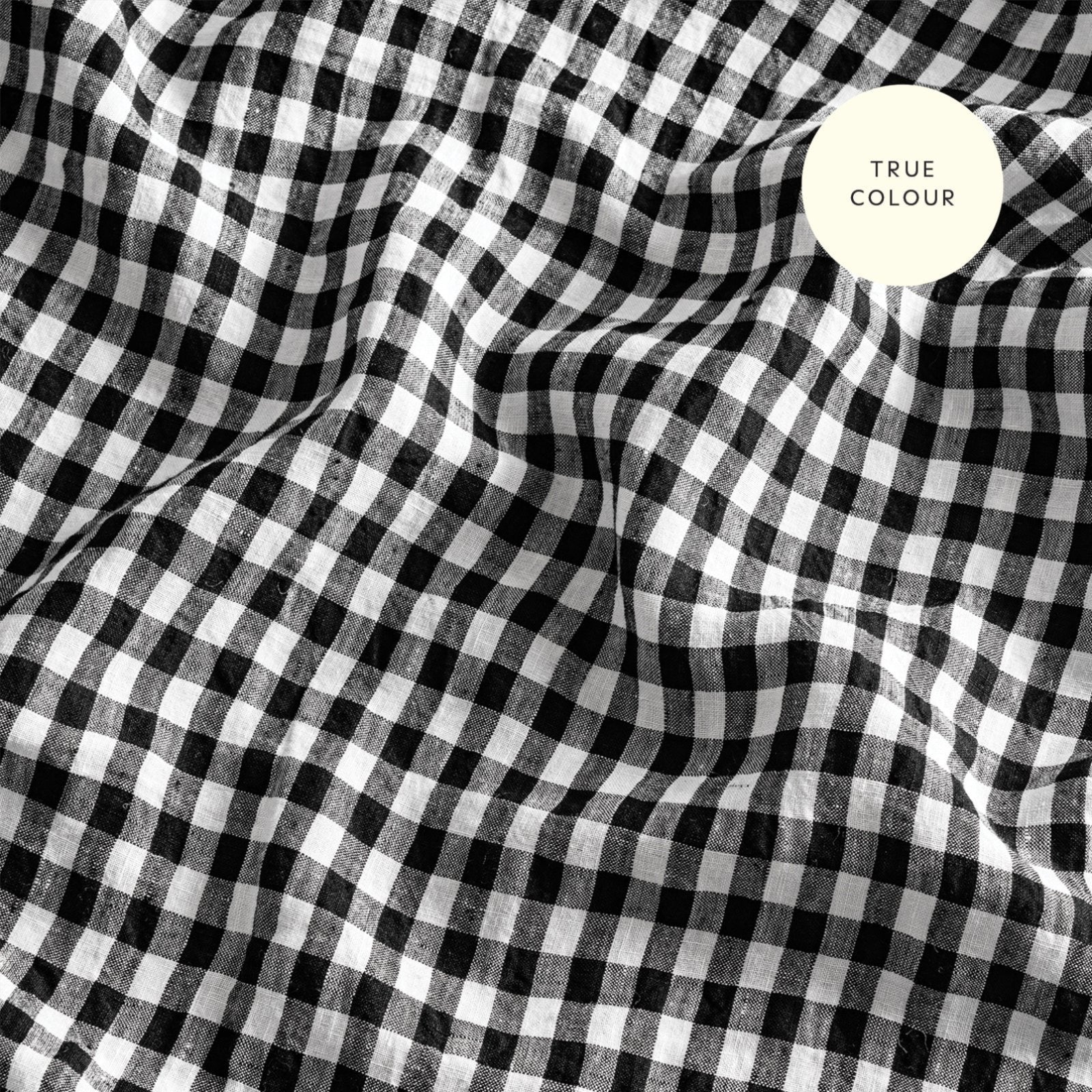 French Flax Linen Pillowcase Set in Charcoal Gingham - Image 11