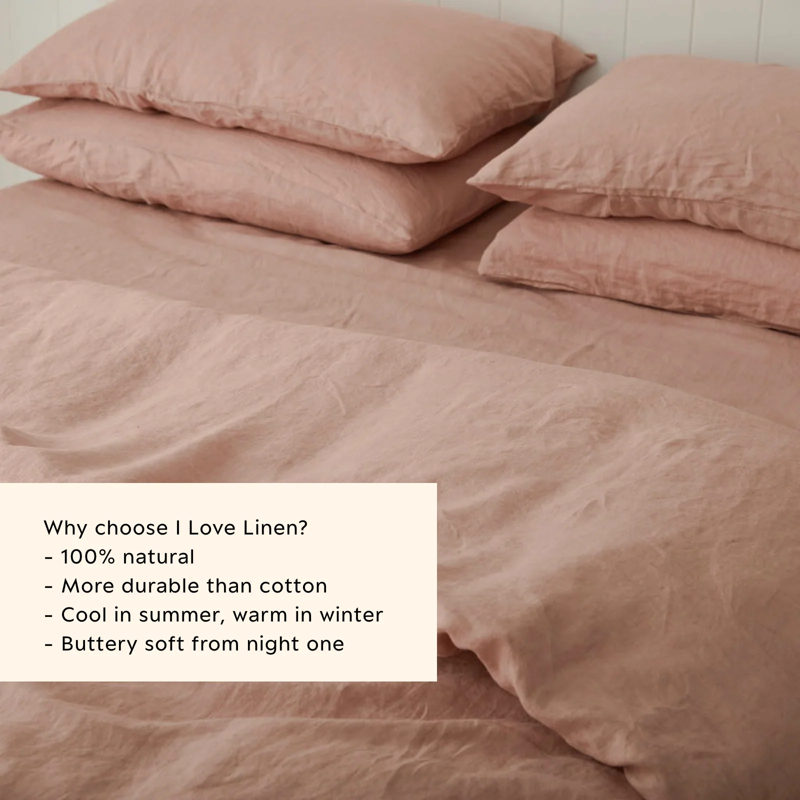 French Flax Linen Quilt Cover in Clay - Image 4