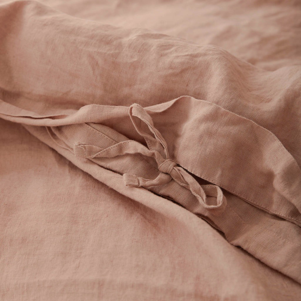 French Flax Linen Quilt Cover in Clay - Image 7