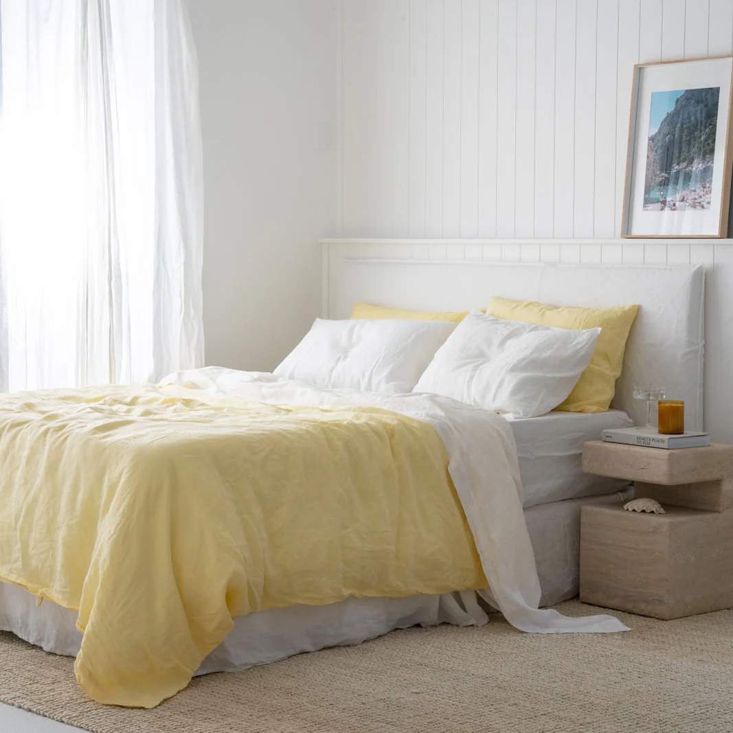 French Flax Linen Quilt Cover in Daisy - Image 10