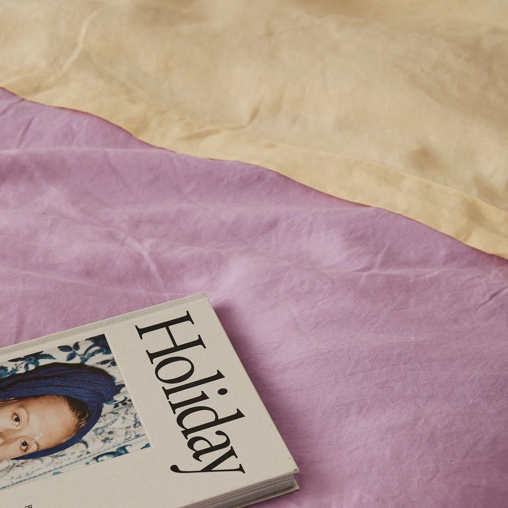 French Flax Linen Quilt Cover in Lilac - Image 8