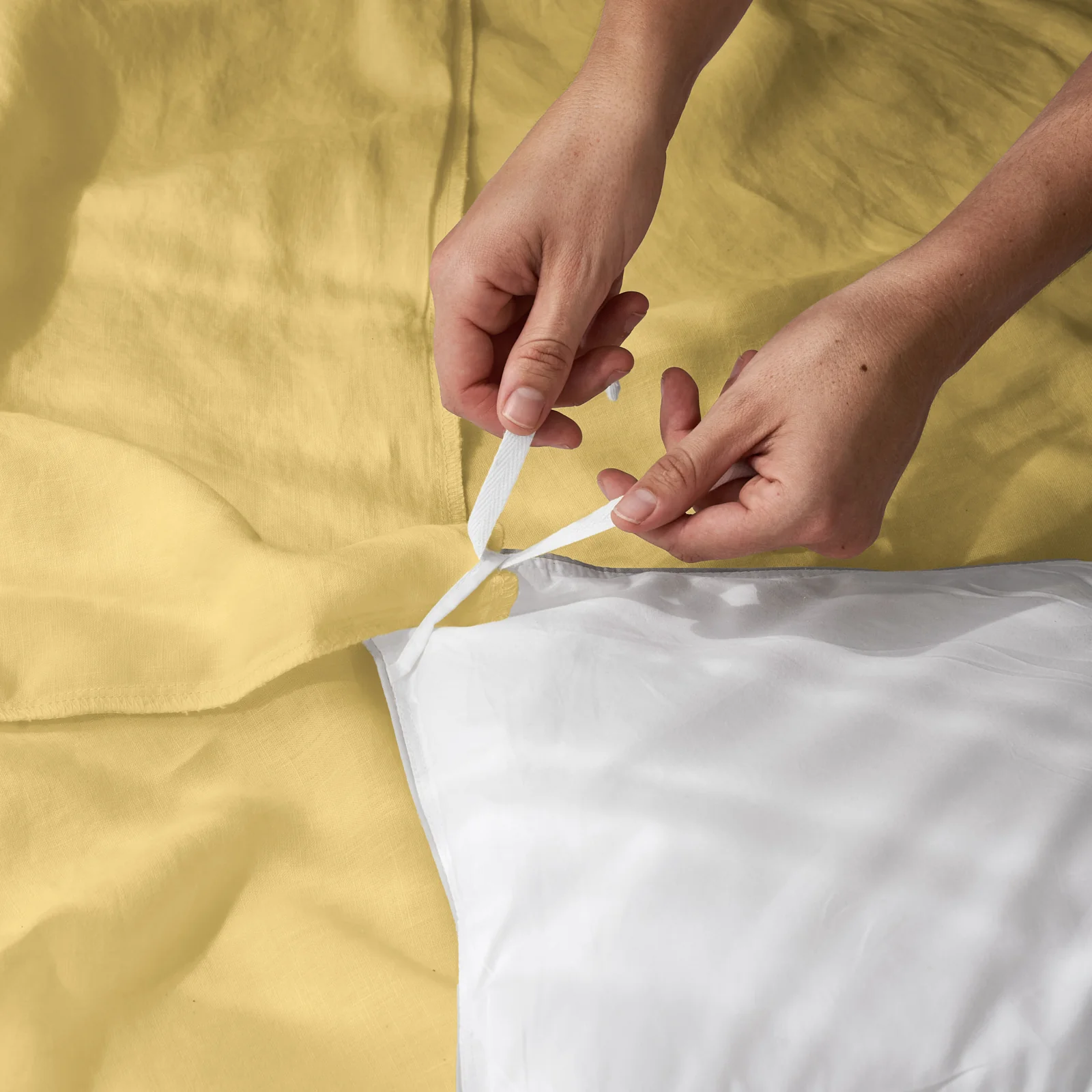 French Flax Linen Quilt Cover in Daisy - Image 12