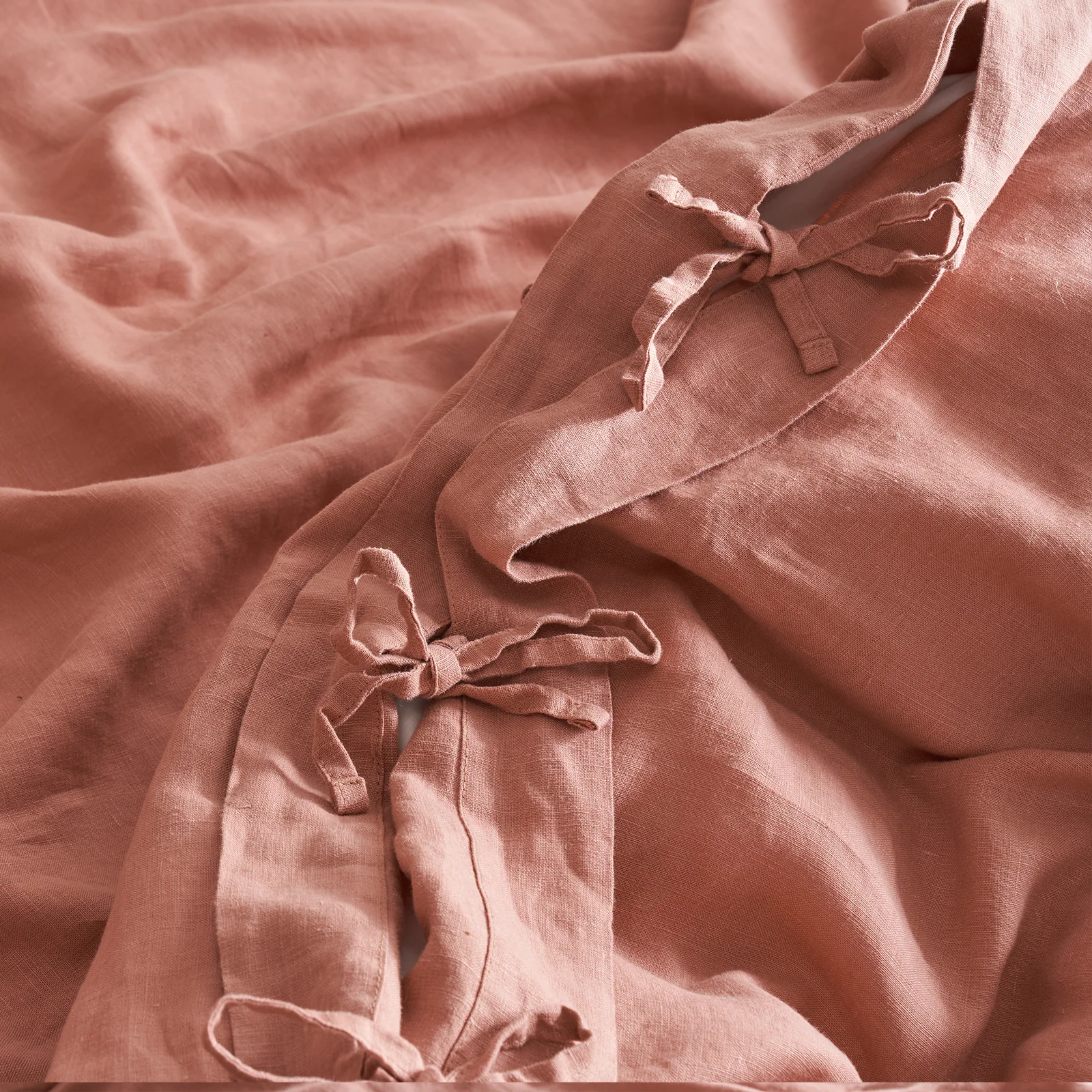 French Flax Linen Quilt Cover Set in Rosa - Image 6