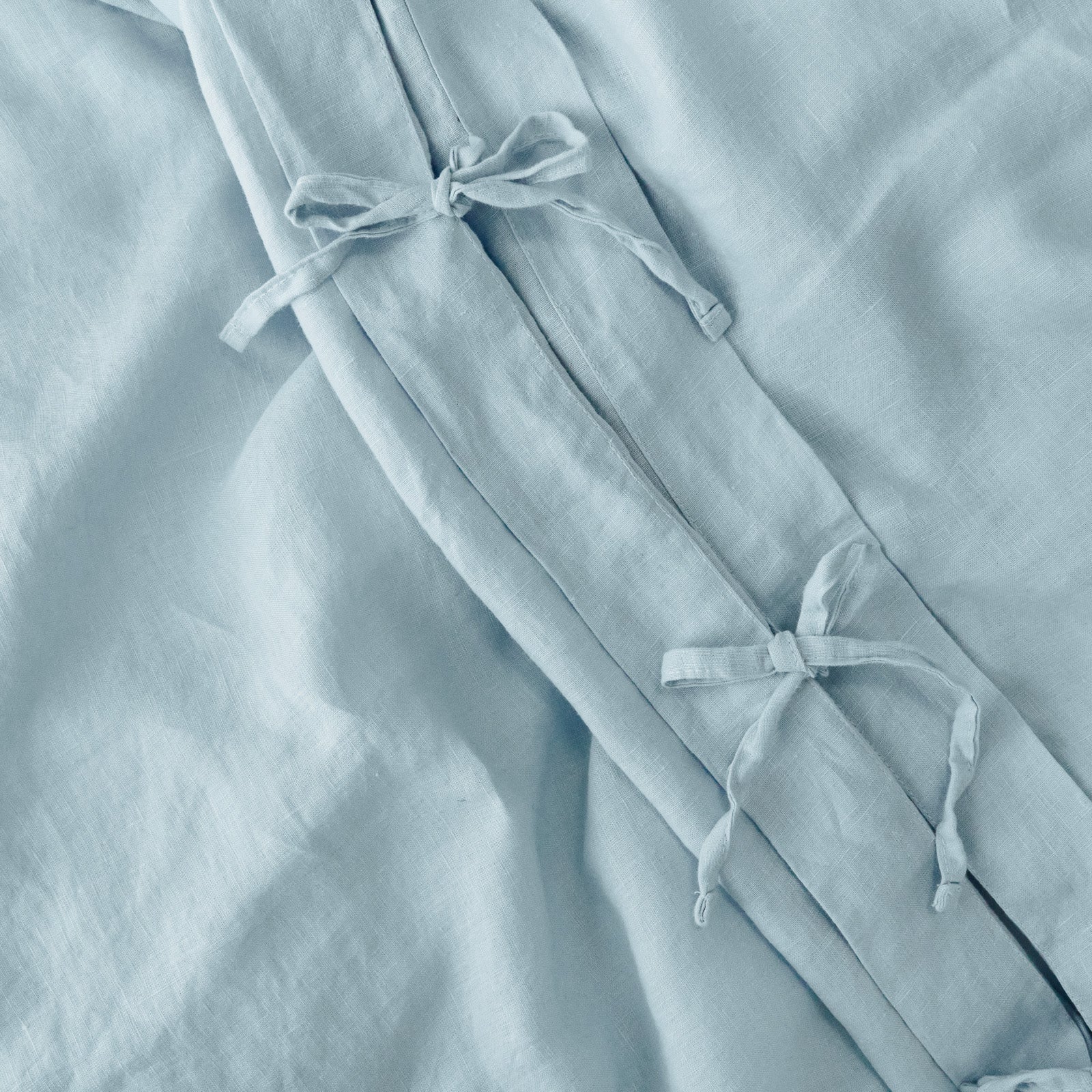 French Flax Linen Quilt Cover Set in Sky Blue - Image 6