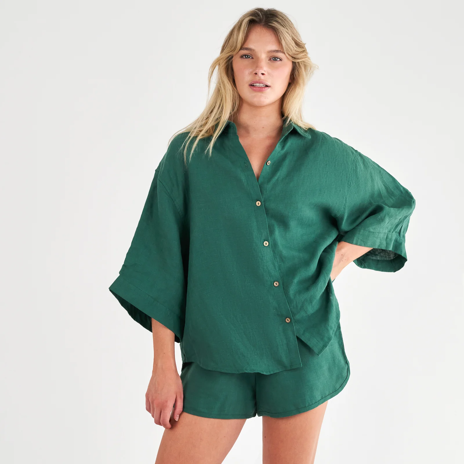 French Flax Linen Ruby Set in Jade - Image 4