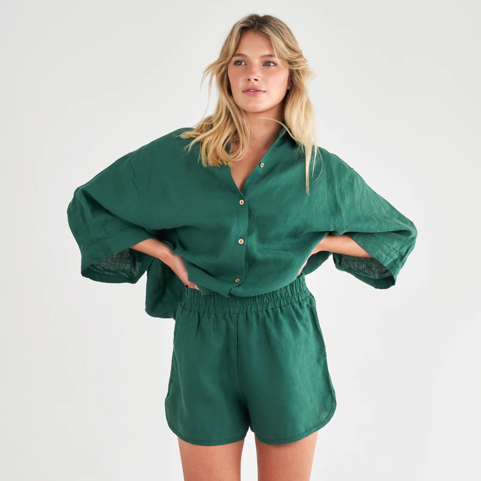 French Flax Linen Ruby Set in Jade - Image 5