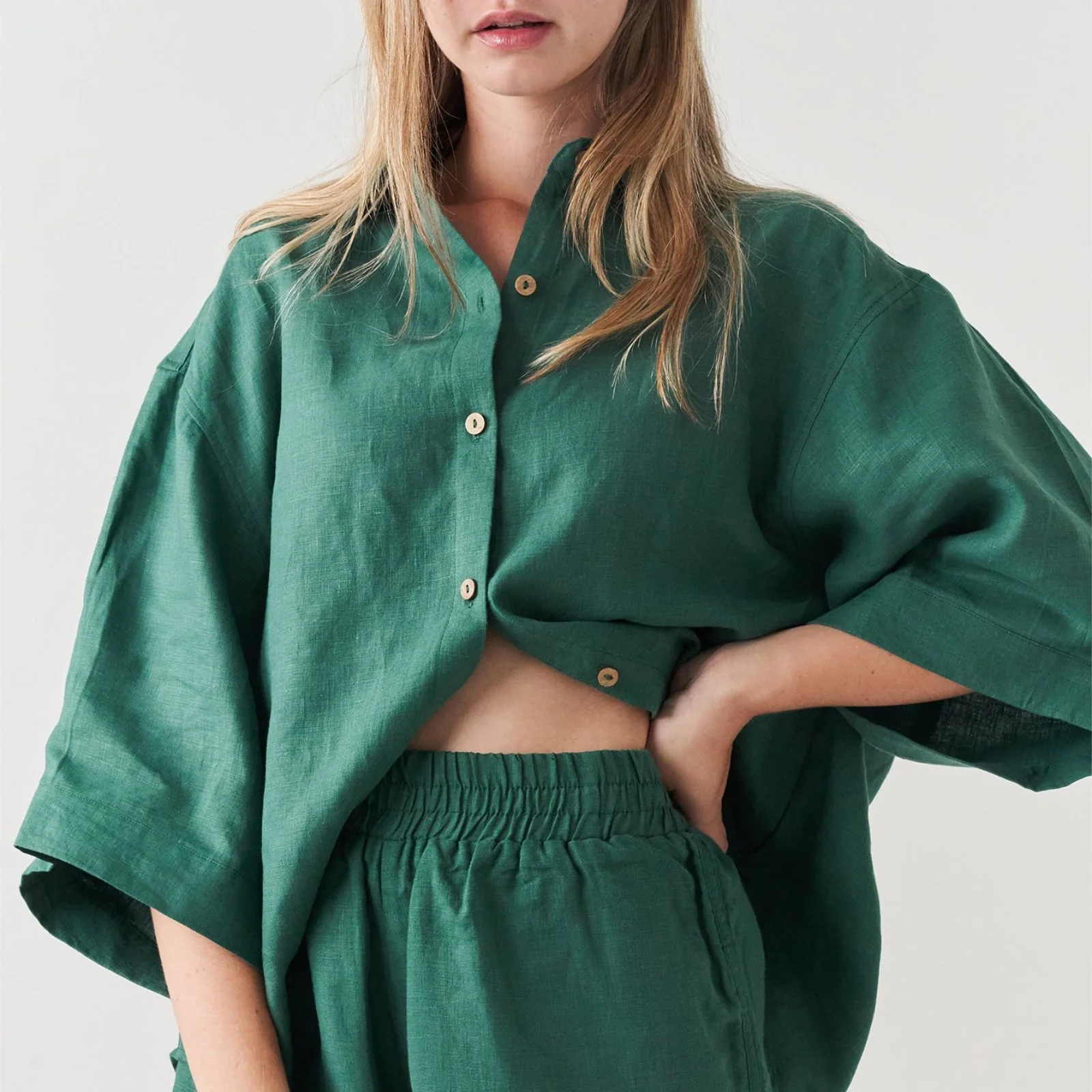 French Flax Linen Ruby Set in Jade - Image 7