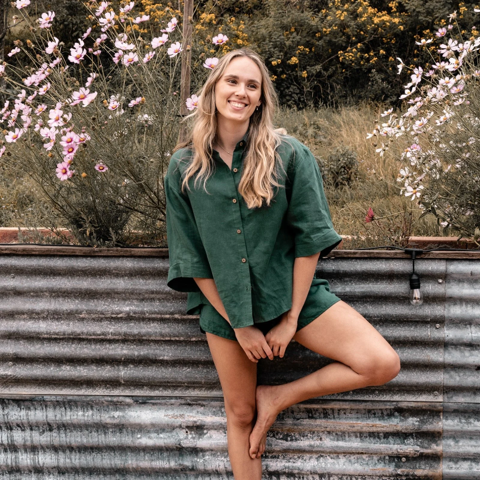 French Flax Linen Ruby Set in Jade - Image 9