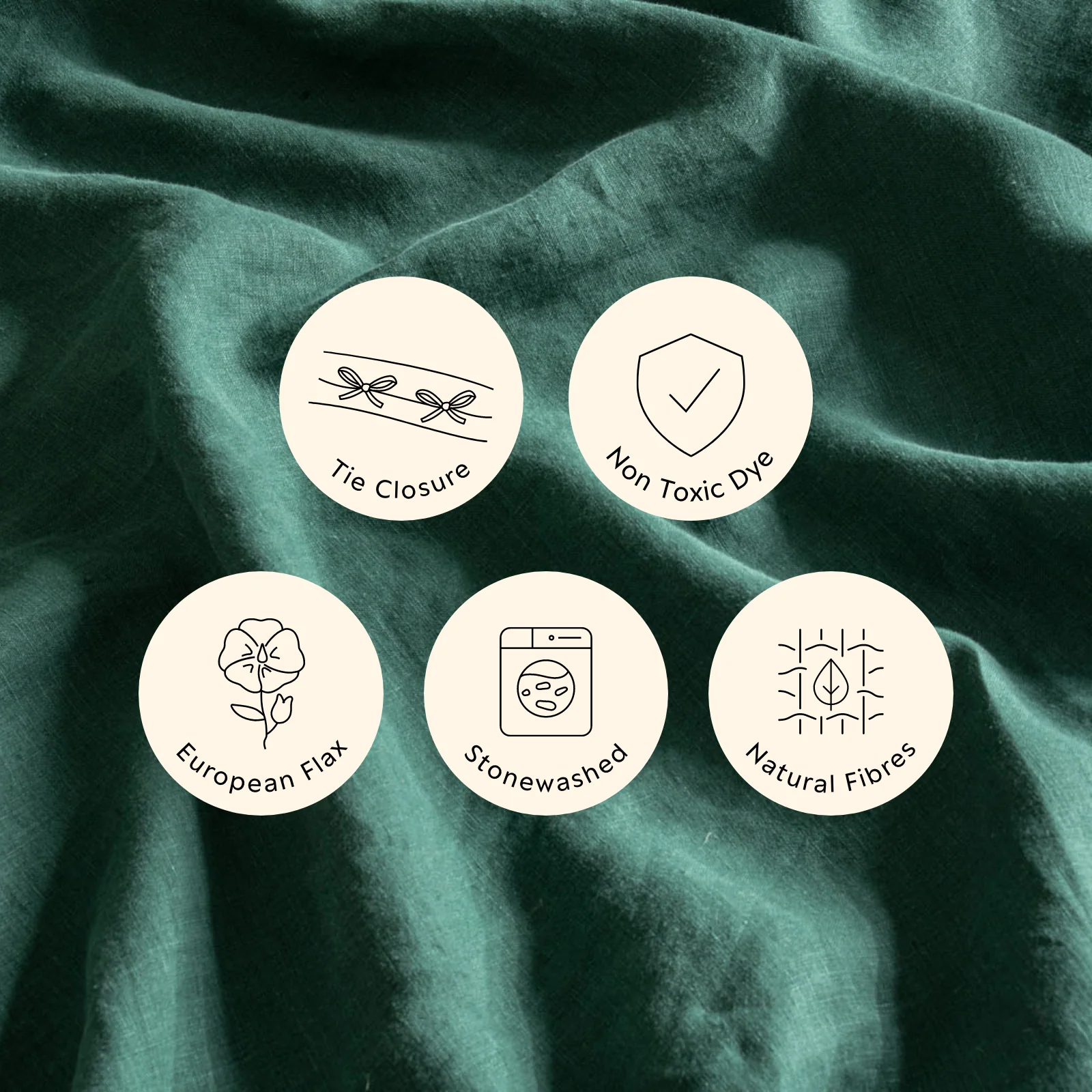 French Flax Linen Pillowcase Set in Jade - Image 7