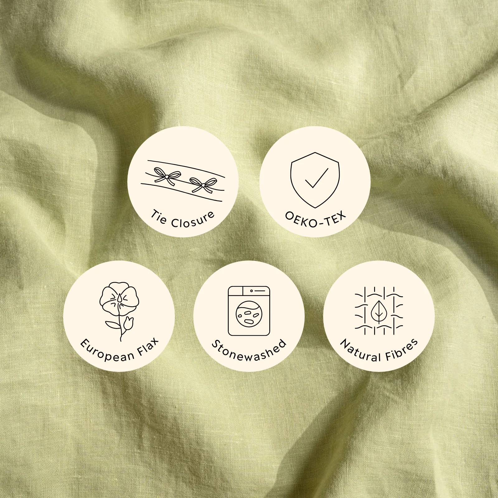 French Flax Linen Flat Sheet in Matcha - Image 6