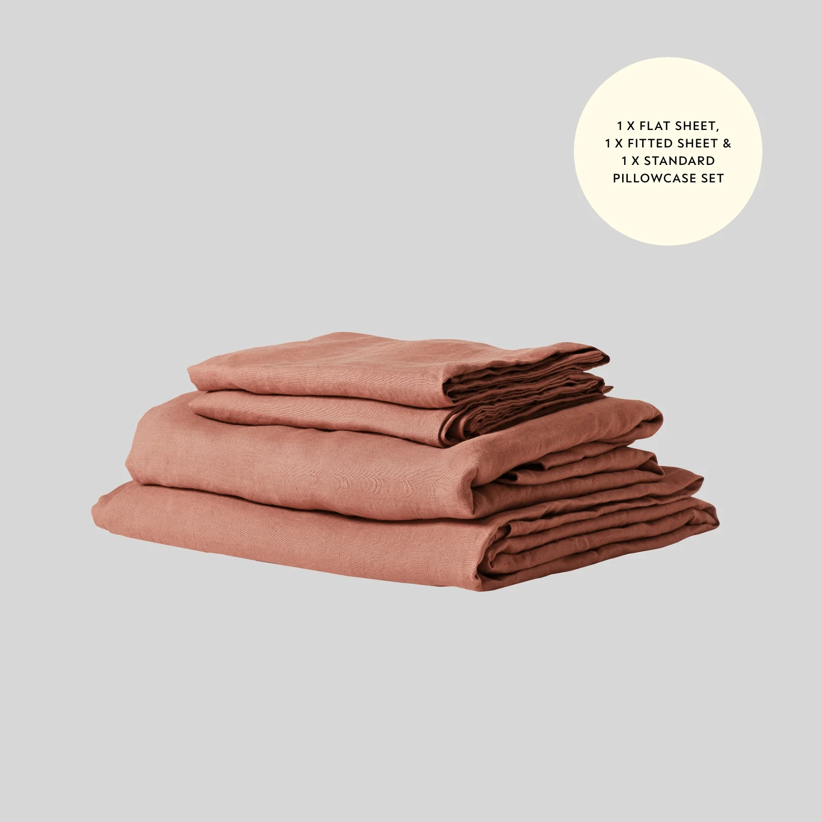 French Flax Linen Sheet Set in Rosa - Image 12