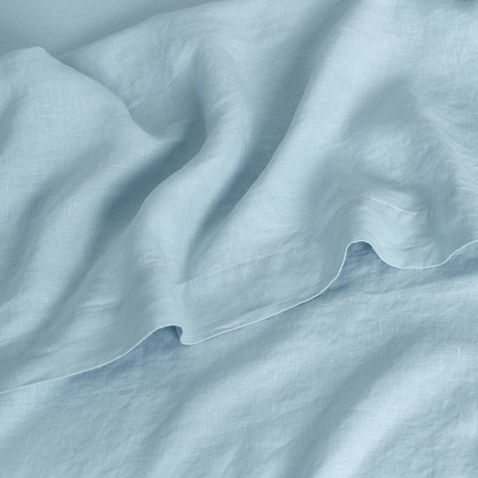 French Flax Linen Sheet Set in Sky Blue - Image 10