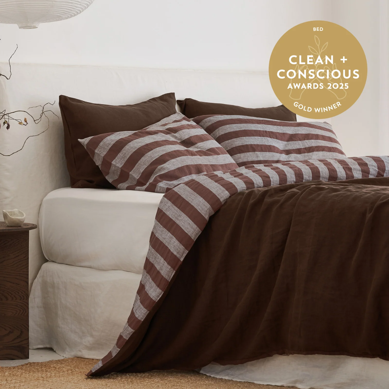 Standard Pillowcase Set - Chocolate Stripe - Image 5