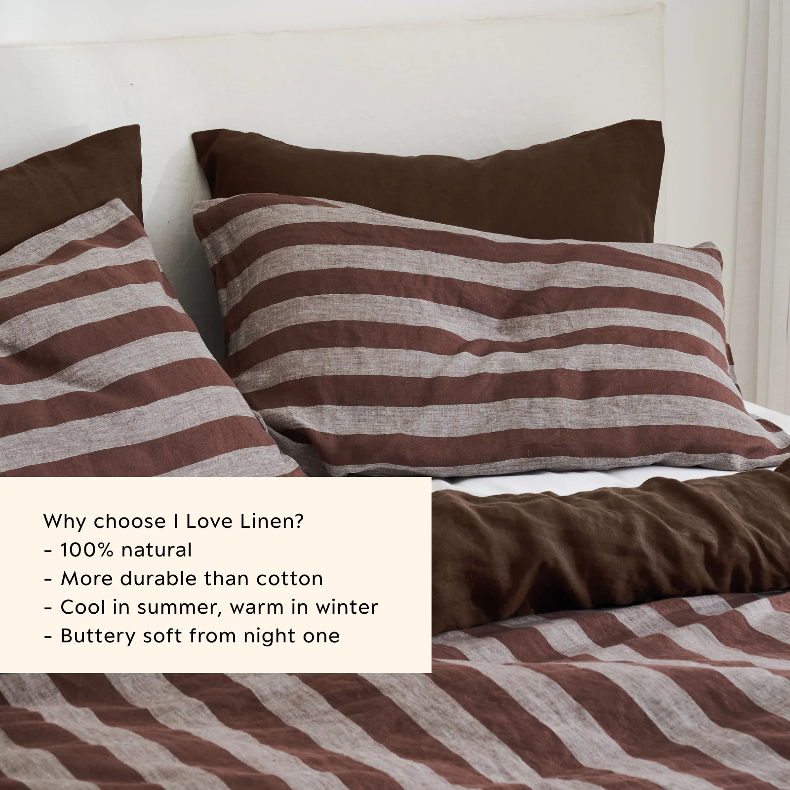 Standard Pillowcase Set - Chocolate Stripe - Image 8